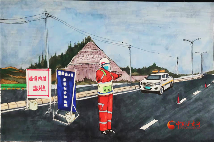 甘肅交通人提筆繪抗疫 每個(gè)熟悉的場景都是奮戰(zhàn)的日子