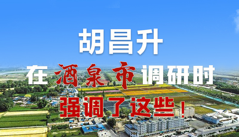 圖解|胡昌升在酒泉市調(diào)研時強調(diào)了這些！