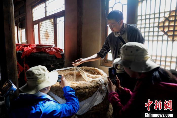 圖為青稞酒文化展示。　薛蒂 攝