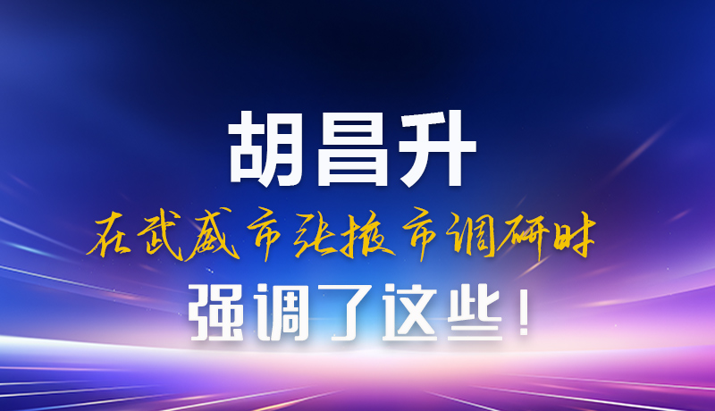 圖解|胡昌升在武威市張掖市調(diào)研時(shí)強(qiáng)調(diào)這些！